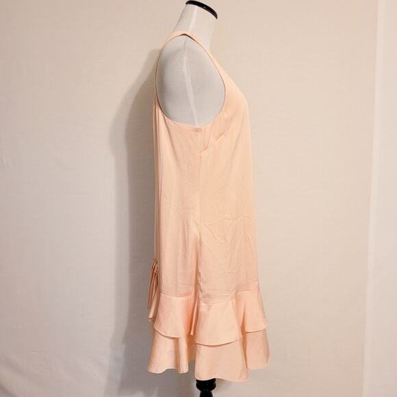 Banana Republic Asymmetric Flutter Hem Sleeveless Dress Blush Pink 8 - Picture 6 of 8